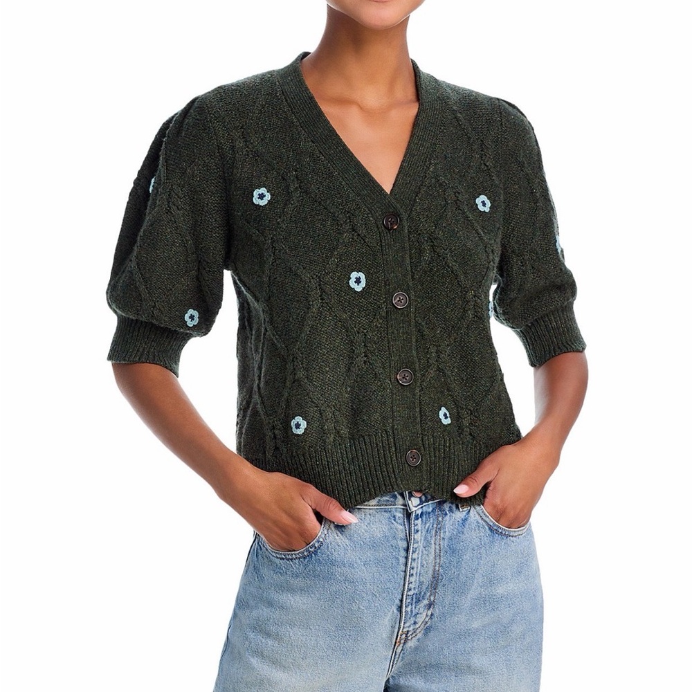 NWT RAILS Isla Cardigan Forest Daisies Size Small